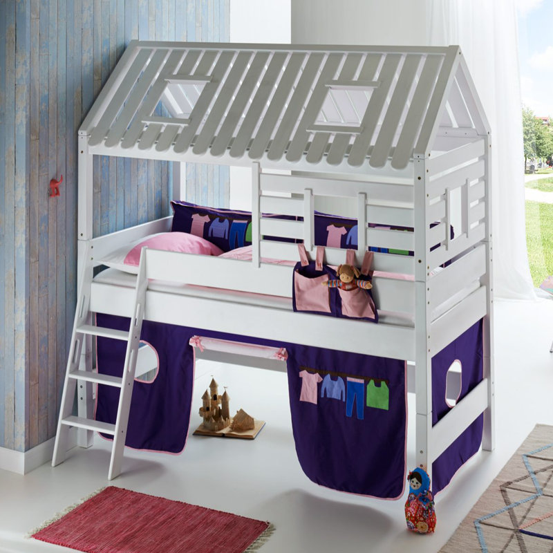 Zoomie Kids Castile European Single Mid Sleeper Bed with Roof Wayfair